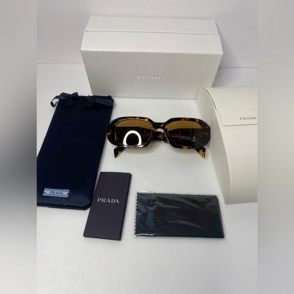 PRADA PR 17WS Tortoise Rectangle Sunglasses - Picture 10 of 14
